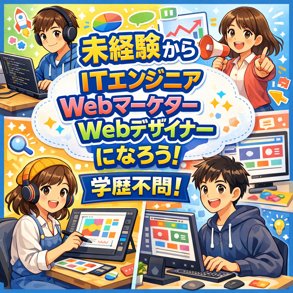 未経験からITエンジニア、Webマーケター、Webデザイナーになろう